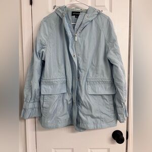 Hope & Honey Boutique Light Blue Hooded Jacket Petite Large zip front